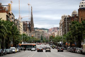 via di barcellona con sagrada familia