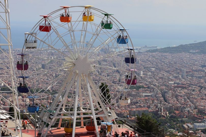 ruota panoramica con vista su Barcellona