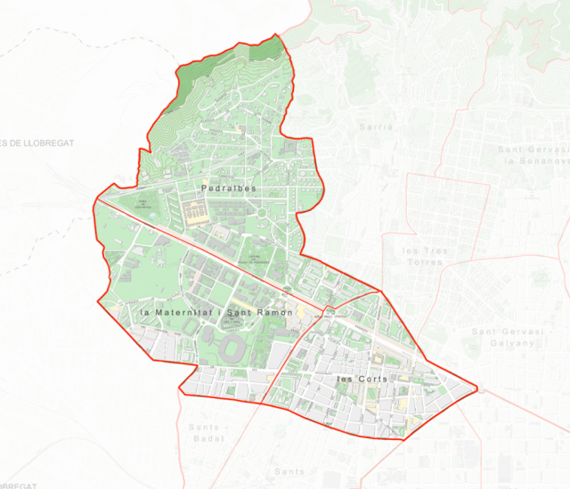 mappa di un distretto di Barcellona