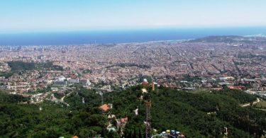 vista panoramica su barcellona e il mare