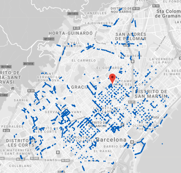 cartina parcheggi zona blu barcellona