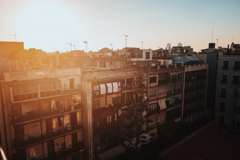 palazzine al tramonto